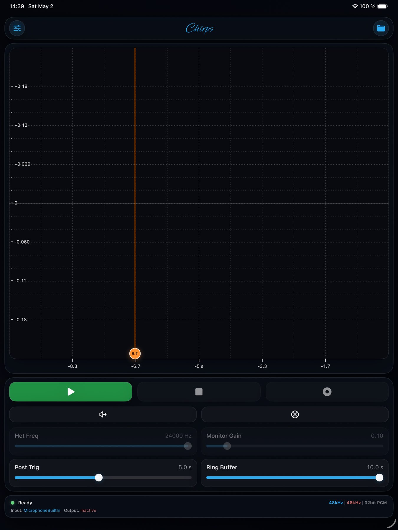 Chirps on iPad Portrait, screenshot 1